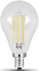 Feit Electric BPA1540C/850/LED/2 Filament LED Bulb, General-Purpose, A15 Lamp, 40 W Equivalent, E12 Candelabra Lamp Base