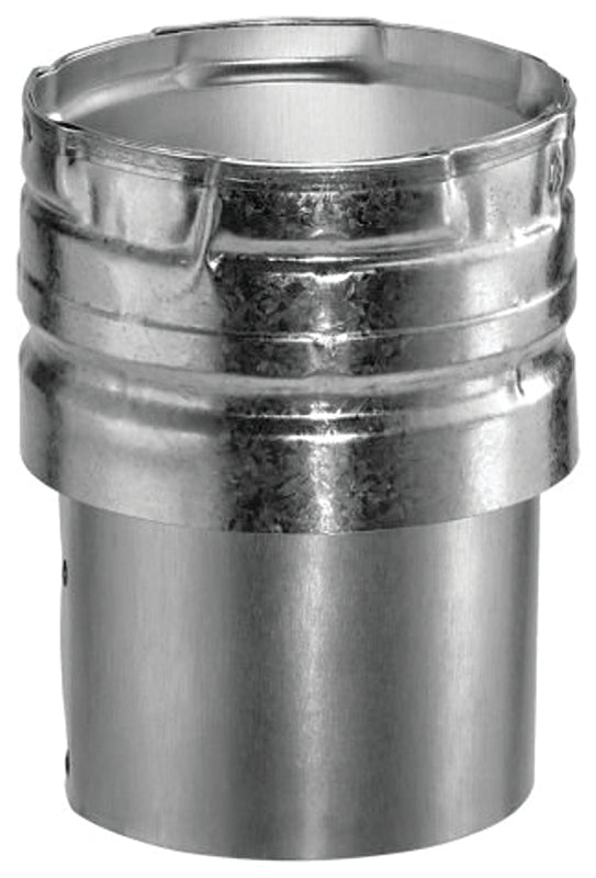 AmeriVent 6EDC Draft Hood Connector, 6 in Dia, 6 in OAL, Snap-Lock, Steel