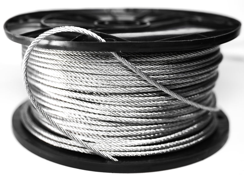 Baron 695910 Aircraft Cable, 1/8 in Dia, 500 ft L, 400 lb Working Load, Galvanized