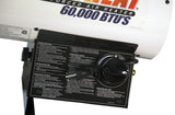 Reddy Heater Forced Air Heater, LP, Operates on 20 lb LP tank, 60,000 BTU, 1500 sq-ft Heating Area, 99% Efficency