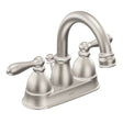 Moen WS84667SRN Bathroom Faucet, 1.2 gpm, 2-Handle, Metal, Brushed Nickel, Lever Handle, High Arc Spout