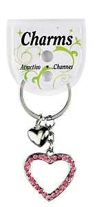 Hy-Ko KH404 Key Ring, Bling Gem Heart, Pack of 5
