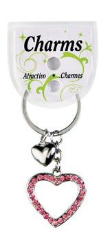Hy-Ko KH404 Key Ring, Bling Gem Heart, Pack of 5