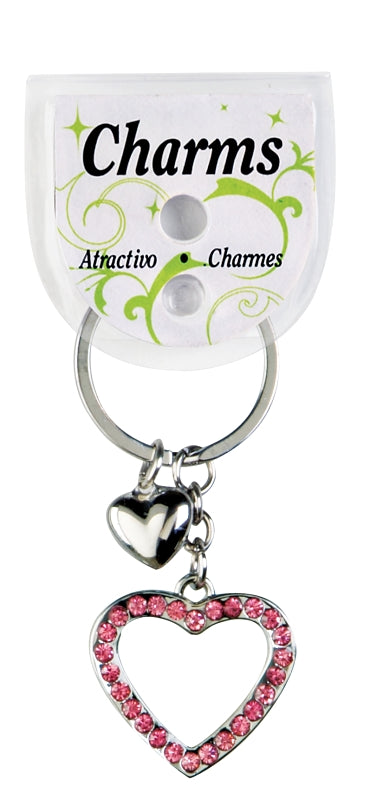 Hy-Ko KH404 Key Ring, Bling Gem Heart, Pack of 5