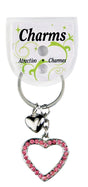 Hy-Ko KH404 Key Ring, Bling Gem Heart, Pack of 5