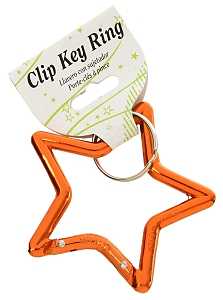 Hy-Ko KH495 Key Ring, Star, Carabiner Ring, Pack of 5