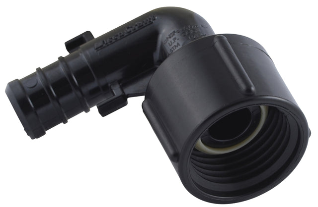 SharkBite UP532 Swivel Elbow Pipe Adapter, 1/2 in, Barb x FNPT, Polymer, 80 to 160 psi Pressure