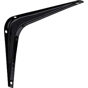 National Hardware 211BC Series N218-911 Shelf Bracket, 100 lb, 6 in L, Steel, Black, Pack of 20