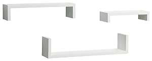Knape & Vogt 243-WT Series Ledge Kit, White, 40 lb, 3-Shelf, Wood, Pack of 4