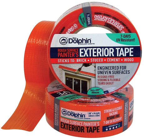 Blue Dolphin TP EXT R 0200 Interior and Exterior Tape, 54.6 yd L, 1.88 in W, Orange