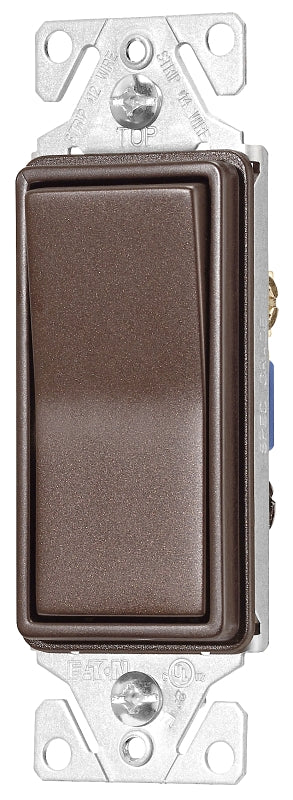 Eaton Wiring Devices 7500 Series 7503RB-K-L Rocker Switch, 15 A, 120/277 V, 3-Way, Thermoplastic Housing Material, Pack of 4