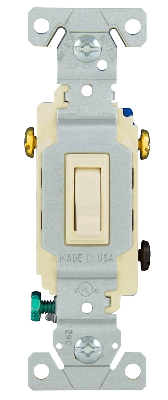Eaton Wiring Devices 1303-7LA Series Toggle Switch, Light Almond, 15 A, 120 V, Polycarbonate Housing Material, Pack of 10