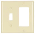 Eaton Wiring Devices 2153LA-BOX Combination Wallplate, 4-1/2 in L, 4-9/16 in W, Standard, 2-Gang, Thermoset, High-Gloss