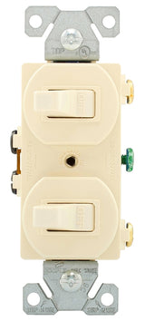Eaton Wiring Devices 271LA Series Combination Toggle Switch, Light Almond, 15 A, 120/277 V, Screw Terminal, Pack of 10