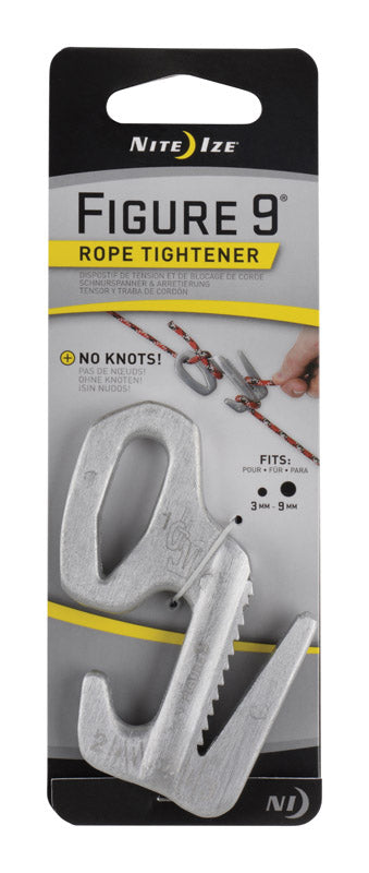 Nite Ize Figure 9 3 in. L Silver Twisted Plastic Tie-Down Rope, Pack of 6