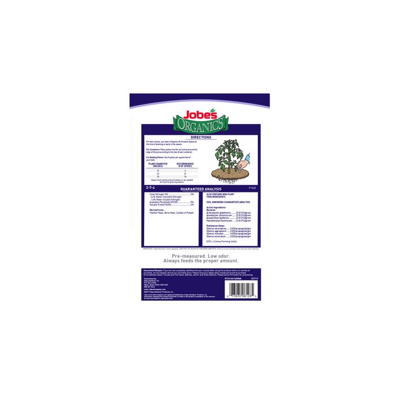 Jobe's Organics Organic Spikes Container & Bedding Plant Food 0.55 lb