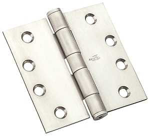 National Hardware N236-150 Standard Weight Template Hinge, 4 in H Door Leaf, 4 in H Frame Leaf, Steel, 8-Mounting Hole