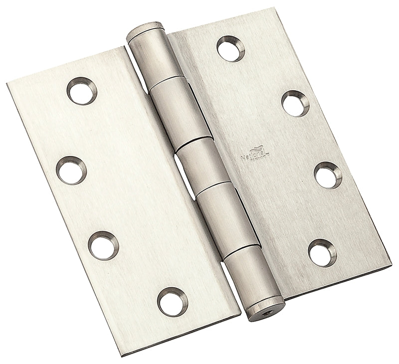 National Hardware 191 Series N236-152 Standard Weight Template Hinge, 4-1/2 in H Frame Leaf, Steel, Screw Mounting
