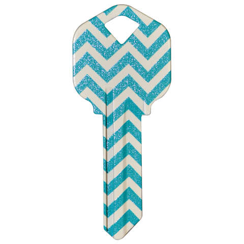 HILLMAN Wackey Teal House/Office Universal Key Blank KW1 Single, Pack of 6