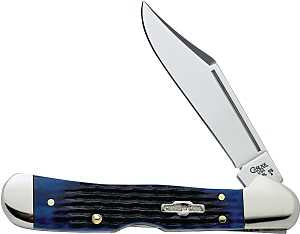 Case 02864 Folding Pocket Knife, 2.72 in L Blade, Tru-Sharp Surgical Stainless Steel Blade, 1-Blade, Blue Handle
