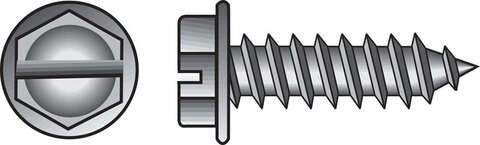 HILLMAN No. 8 X 1 in. L Slotted Hex Washer Head Sheet Metal Screws 100 pk