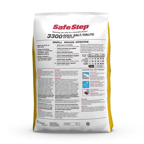 Safe Step 3300 Sodium Chloride Crystal Halite/Rock Salt Ice Melt 25 lb