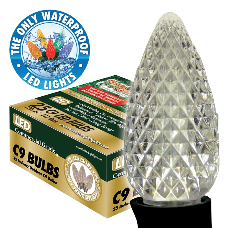 Holiday Bright Lights BU25-LEDFC9-TPW Light Bulb, 5 W, Intermediate (E17) Lamp Base, LED Lamp, Pure White Light