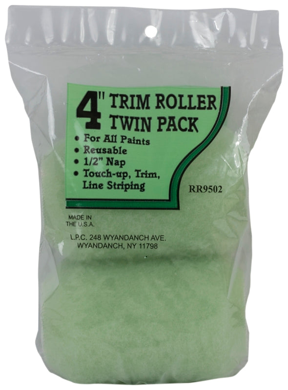 Linzer RR9502 Roller Cover, 1/2 in Thick Nap, 4 in L, Polyester Cover, Pack of 12