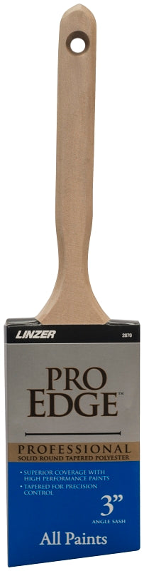 Linzer 2870-3 Paint Brush, 3 in W, Polyester Bristle, Angle Sash Handle