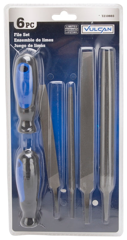 Vulcan JL-FS-6PCS-2 Interchangeable Blade File Set, 6-Piece, Steel, Black/Blue