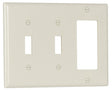 Eaton Wiring Devices 2173LA Combination Wallplate, 4-1/2 in L, 2-3/4 in W, Standard, 3 -Gang, Thermoset