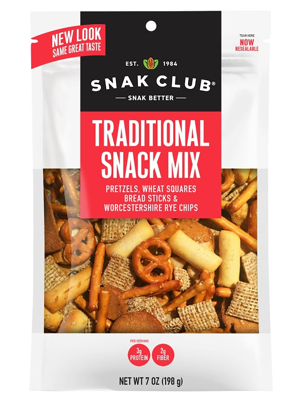 Snak Club CSU29469 Traditional Snack Mix, 6.75 oz, Pack of 6