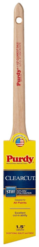 Purdy 144080115 Paint Brush, 1-1/2 in W, Angular Brush, Nylon/Polyester Bristle, Rat Tail Handle