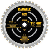 DEWALT DWA31740 Decking Saw Blade, 7-1/4 in Dia, 5/8 in Arbor, 40-Teeth