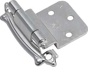 Amerock BPR3428G9 Cabinet Hinge, Sterling Nickel, 2-3/4 in L x 2-3/16 in W