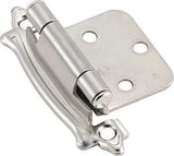 Amerock BPR7329G9 Cabinet Hinge, Sterling Nickel, 2-3/4 in L x 1-3/4 in W
