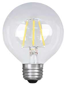 Feit Electric BPG2525/927CA/FIL Filament LED Bulb, Globe, G25 Lamp, 25 W Equivalent, E26 Medium Lamp Base, Dimmable