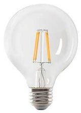 Feit Electric BPG2560W/950CA/FIL LED Bulb, Globe, 500 Lumens, 5.5 W, G25 Lamp, 60 W Equivalent, E26 Lamp Base, Dimmable