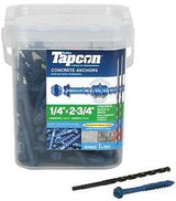 Tapcon 24530 Screw Anchor, 2-3/4 in L, Hex Drive, Steel, Climaseal