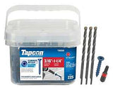 Tapcon 28550 Concrete Screw Anchor, T25 Screw, 3/16 in Dia, 1-1/4 in L, Steel, Climaseal, 225/PK