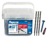 Tapcon 28555 Concrete Screw Anchor, T25 Screw, 3/16 in Dia, 1-3/4 in L, Steel, Climaseal, 225/PK