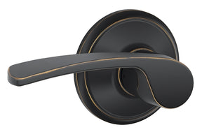 Schlage Merano Series F10VMER716 Passage Lever, Mechanical Lock, Aged Bronze, Metal, Residential, 2 Grade