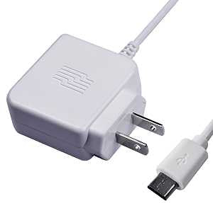 Zenith PM1001WCMC Wall Charger, White, For: Micro-B USB Device, 2.4 V Output, 3 ft L Cord