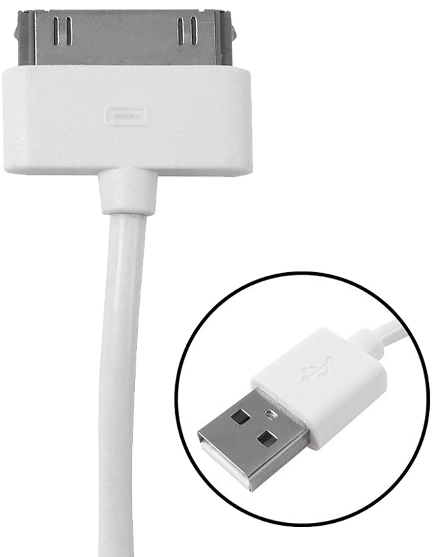 Zenith PM1002U30 Lightning Classic Cable, USB, White, 3 ft L