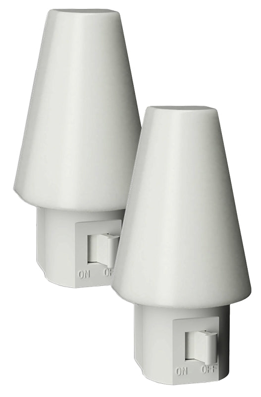 AmerTac Tipi Series NL-TIPI-F2 Night Light, 1.6 in W x 1.45 in D x 3.15 in H Dimensions, White Fixture, 120 V, 60 Hz