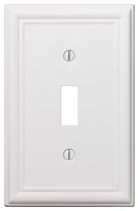 Amerelle 149TW Wallplate, 4-7/8 in L, 3-1/8 in W, 1-Gang, Steel, White, Pack of 4