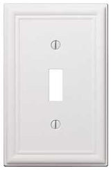 Amerelle 149TW Wallplate, 4-7/8 in L, 3-1/8 in W, 1-Gang, Steel, White, Pack of 4