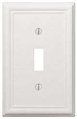 Amerelle 149TW Wallplate, 4-7/8 in L, 3-1/8 in W, 1-Gang, Steel, White, Pack of 4