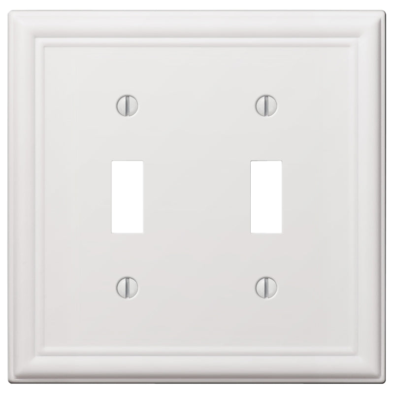 Amerelle 149TTW Wallplate, 4-7/8 in L, 4-15/16 in W, 2 -Gang, Steel, White, Pack of 3