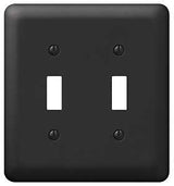Amerelle Devon Series 935TTBK Wallplate, 5 in L, Black, 4-5/8 in W, 2-Gang, Steel, Pack of 3